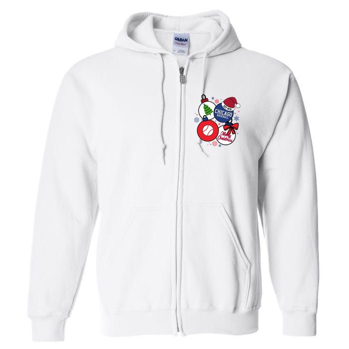 Merry Christmas Chicago Baseball Est 1876 Full Zip Hoodie