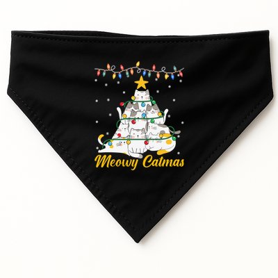 Meowy Catmas Cat Christmas Tree Xmas Funny Santa USA-Made Doggie Bandana