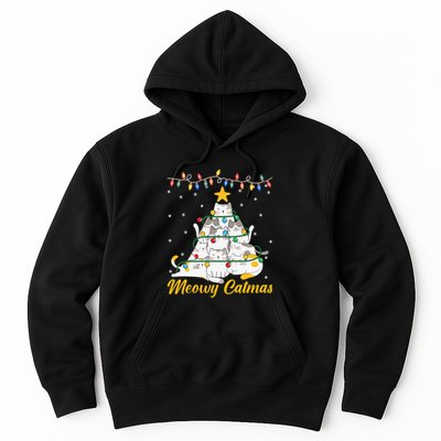 Meowy Catmas Cat Christmas Tree Xmas Funny Santa Hoodie