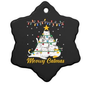 Meowy Catmas Cat Christmas Tree Xmas Funny Santa Ceramic Star Ornament