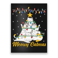 Meowy Catmas Cat Christmas Tree Xmas Funny Santa Poster