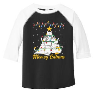 Meowy Catmas Cat Christmas Tree Xmas Funny Santa Toddler Fine Jersey T-Shirt