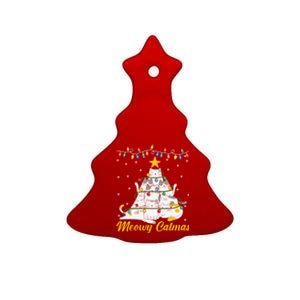 Meowy Catmas Cat Christmas Tree Xmas Funny Santa Ceramic Tree Ornament