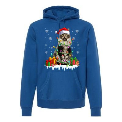 Maine Coon Cat Xmas Light Christmas Kitten Lover Funny Gift Premium Hoodie