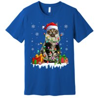 Maine Coon Cat Xmas Light Christmas Kitten Lover Funny Gift Premium T-Shirt