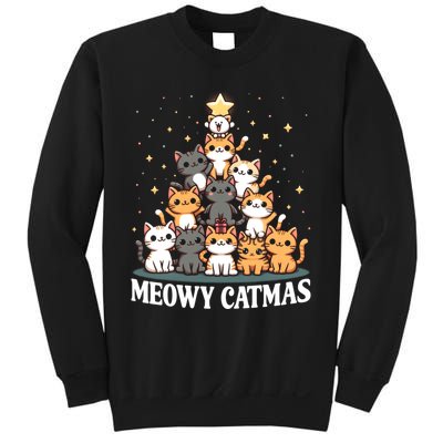 Meowy Catmas Cat Christmas Tree Xmas Funny Santa Sweatshirt