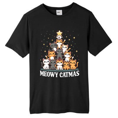 Meowy Catmas Cat Christmas Tree Xmas Funny Santa Tall Fusion ChromaSoft Performance T-Shirt