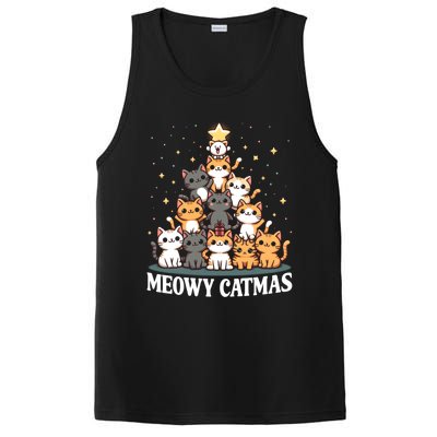 Meowy Catmas Cat Christmas Tree Xmas Funny Santa PosiCharge Competitor Tank