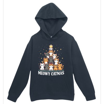 Meowy Catmas Cat Christmas Tree Xmas Funny Santa Urban Pullover Hoodie