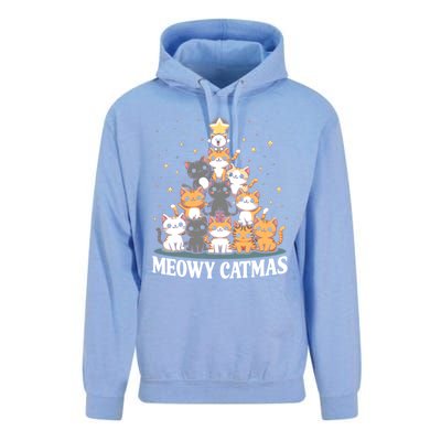 Meowy Catmas Cat Christmas Tree Xmas Funny Santa Unisex Surf Hoodie