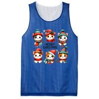 Meowy Christmas Cats Cute Merry Xmas Kitten Cat Graphic Gift Mesh Reversible Basketball Jersey Tank