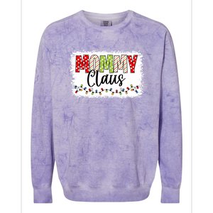 Mommy Claus Cool Gift Christmas Light Pajama Family Matching Cool Gift Colorblast Crewneck Sweatshirt