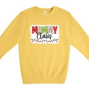 Mommy Claus Cool Gift Christmas Light Pajama Family Matching Cool Gift Premium Crewneck Sweatshirt