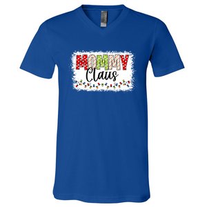 Mommy Claus Cool Gift Christmas Light Pajama Family Matching Cool Gift V-Neck T-Shirt