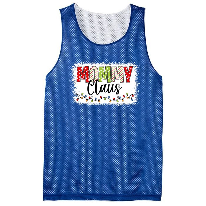 Mommy Claus Cool Gift Christmas Light Pajama Family Matching Cool Gift Mesh Reversible Basketball Jersey Tank