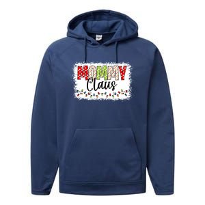 Mommy Claus Cool Gift Christmas Light Pajama Family Matching Cool Gift Performance Fleece Hoodie