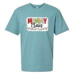 Mommy Claus Cool Gift Christmas Light Pajama Family Matching Cool Gift Sueded Cloud Jersey T-Shirt