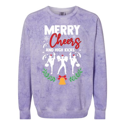 Merry Christmas Cheerleading Cheerleader Cheer Dance Holiday Colorblast Crewneck Sweatshirt