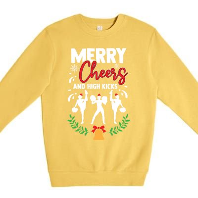 Merry Christmas Cheerleading Cheerleader Cheer Dance Holiday Premium Crewneck Sweatshirt