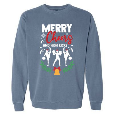 Merry Christmas Cheerleading Cheerleader Cheer Dance Holiday Garment-Dyed Sweatshirt