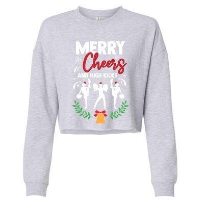 Merry Christmas Cheerleading Cheerleader Cheer Dance Holiday Cropped Pullover Crew