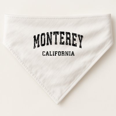 Monterey California Ca Vintage Varsity Sports Design USA-Made Doggie Bandana