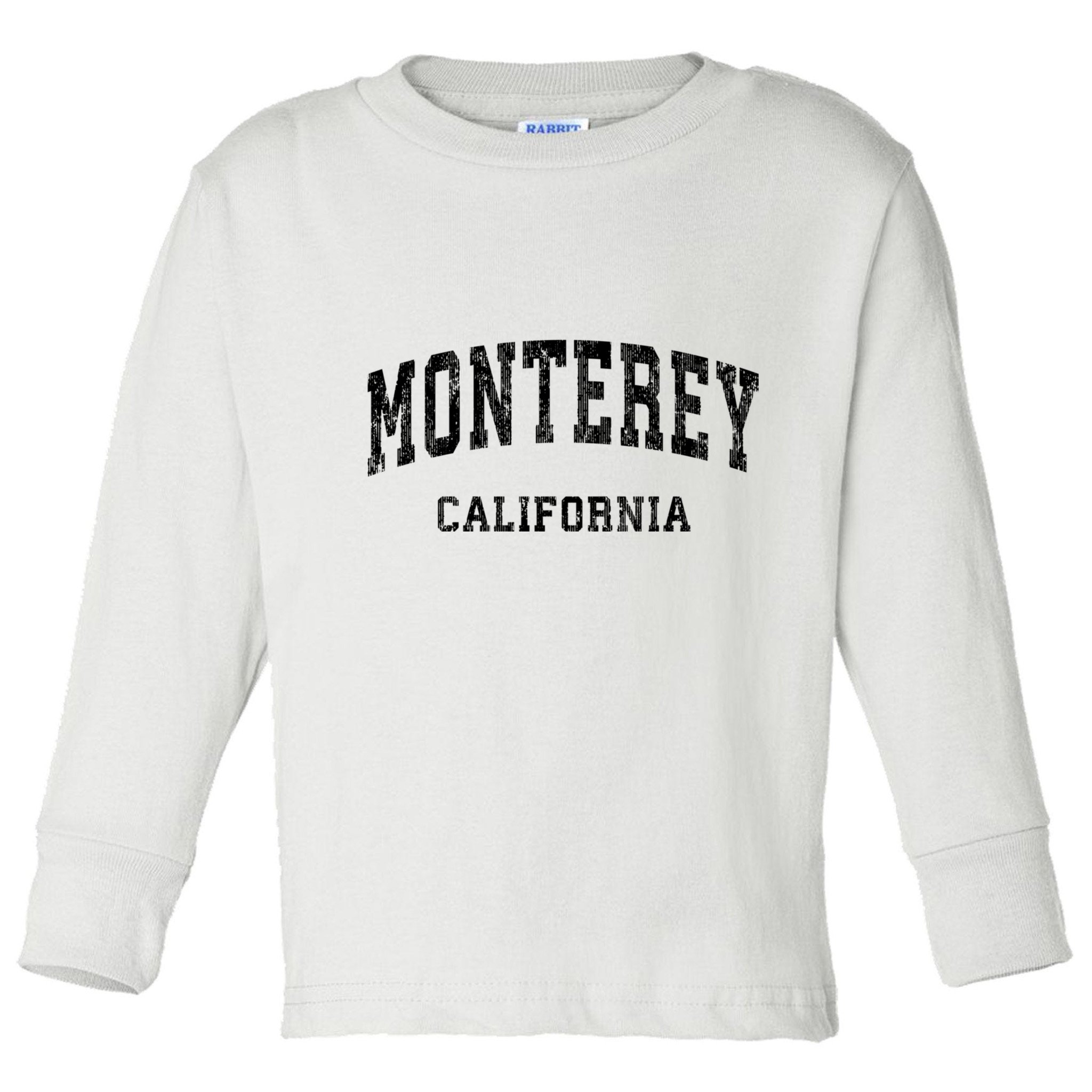 Monterey California Ca Vintage Varsity Sports Design Toddler Long Sleeve Shirt