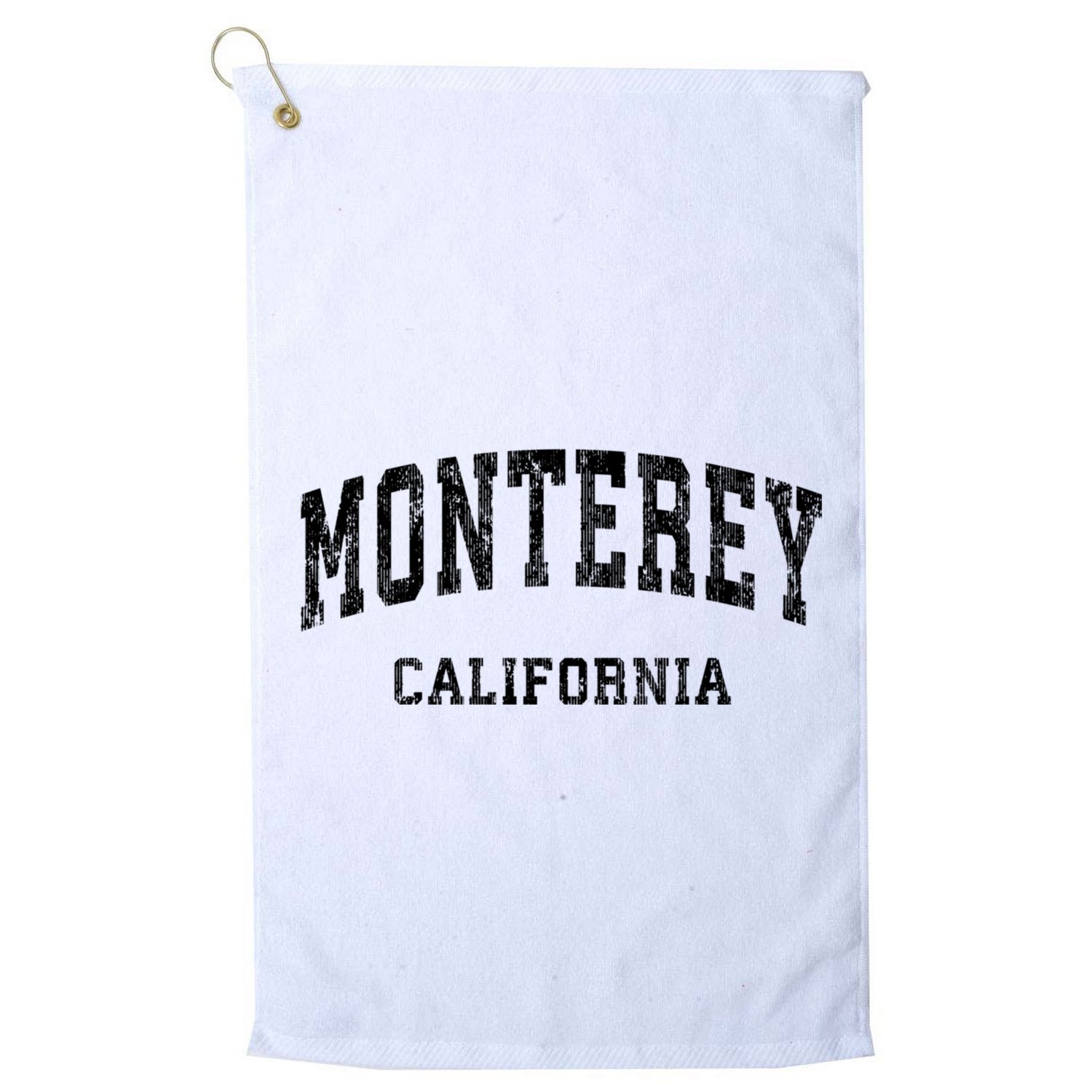 Monterey California Ca Vintage Varsity Sports Design Golf Towel