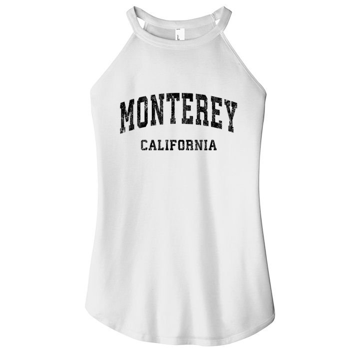 Monterey California Ca Vintage Varsity Sports Design Women's Perfect Tri Rocker Tank