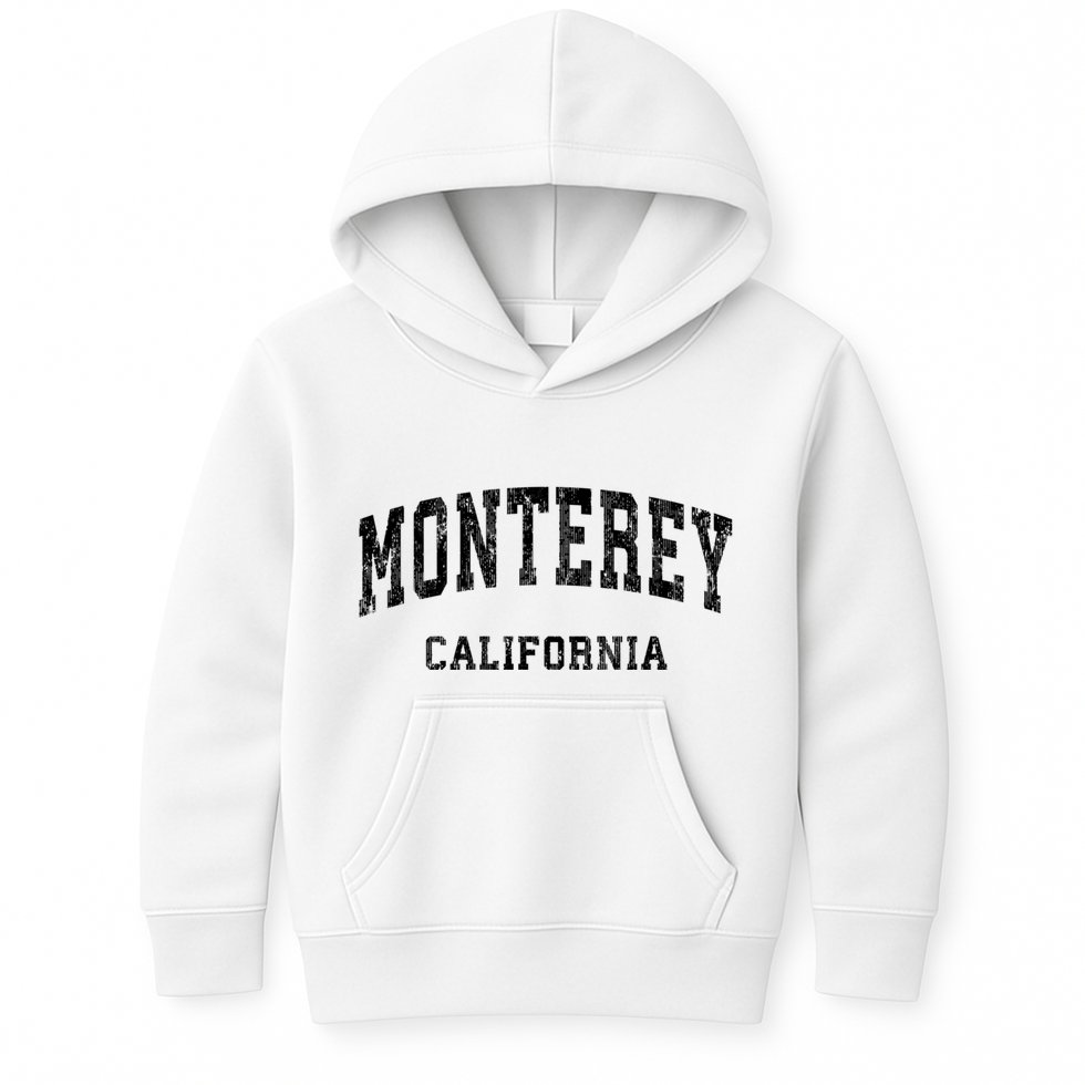 Monterey California Ca Vintage Varsity Sports Design Kids Hoodie