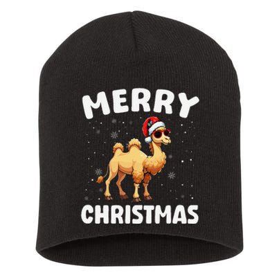 Merry Christmas Camel Merry Xmas Funny Short Acrylic Beanie