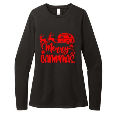 Merry Campmas Camping Christmas Funny Camper Reindeer Gift Womens CVC Long Sleeve Shirt