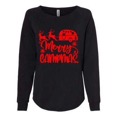 Merry Campmas Camping Christmas Funny Camper Reindeer Gift Womens California Wash Sweatshirt