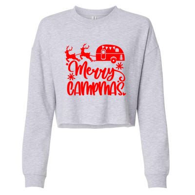 Merry Campmas Camping Christmas Funny Camper Reindeer Gift Cropped Pullover Crew