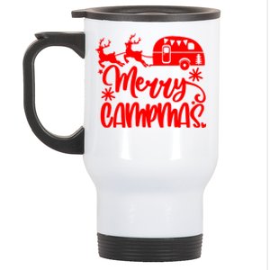 Merry Campmas Camping Christmas Funny Camper Reindeer Gift Stainless Steel Travel Mug