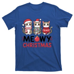 Meowy Christmas Cute Cat Merry Xmas Holiday Graphic Gift T-Shirt