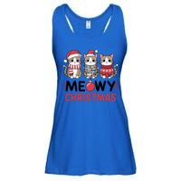 Meowy Christmas Cute Cat Merry Xmas Holiday Graphic Gift Ladies Essential Flowy Tank