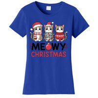 Meowy Christmas Cute Cat Merry Xmas Holiday Graphic Gift Women's T-Shirt