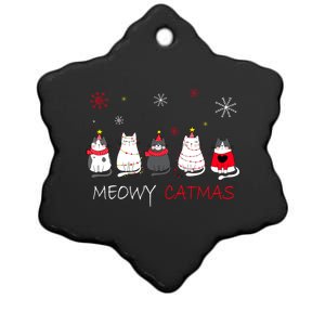 Meowy Catmas Christmas Funny Cats Gift Ceramic Star Ornament