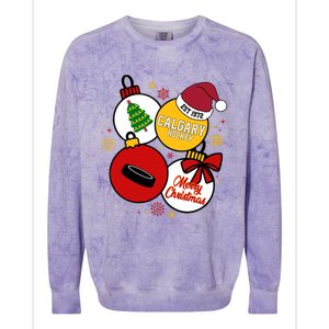 Merry Christmas Calgary Hockey Est 1972 Colorblast Crewneck Sweatshirt