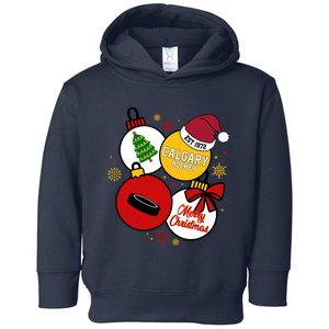 Merry Christmas Calgary Hockey Est 1972 Toddler Hoodie