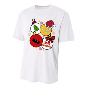 Merry Christmas Calgary Hockey Est 1972 Performance Sprint T-Shirt