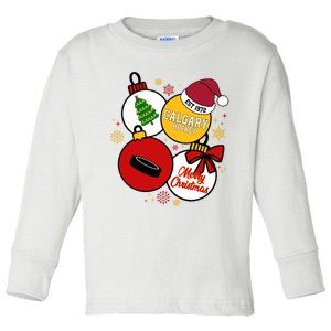 Merry Christmas Calgary Hockey Est 1972 Toddler Long Sleeve Shirt