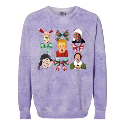 Merry Christmas Coquette Bow Comedy Movie Kevin Buddy Ralphie Colorblast Crewneck Sweatshirt