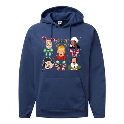 Merry Christmas Coquette Bow Comedy Movie Kevin Buddy Ralphie Performance Fleece Hoodie