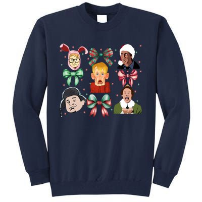 Merry Christmas Coquette Bow Comedy Movie Kevin Buddy Ralphie Tall Sweatshirt