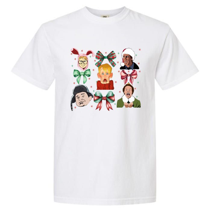 Merry Christmas Coquette Bow Comedy Movie Kevin Buddy Ralphie Garment-Dyed Heavyweight T-Shirt