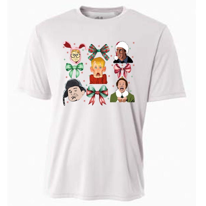 Merry Christmas Coquette Bow Comedy Movie Kevin Buddy Ralphie Cooling Performance Crew T-Shirt