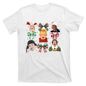 Merry Christmas Coquette Bow Comedy Movie Kevin Buddy Ralphie T-Shirt