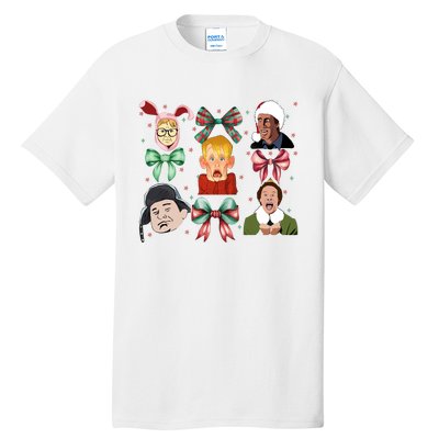 Merry Christmas Coquette Bow Comedy Movie Kevin Buddy Ralphie Tall T-Shirt